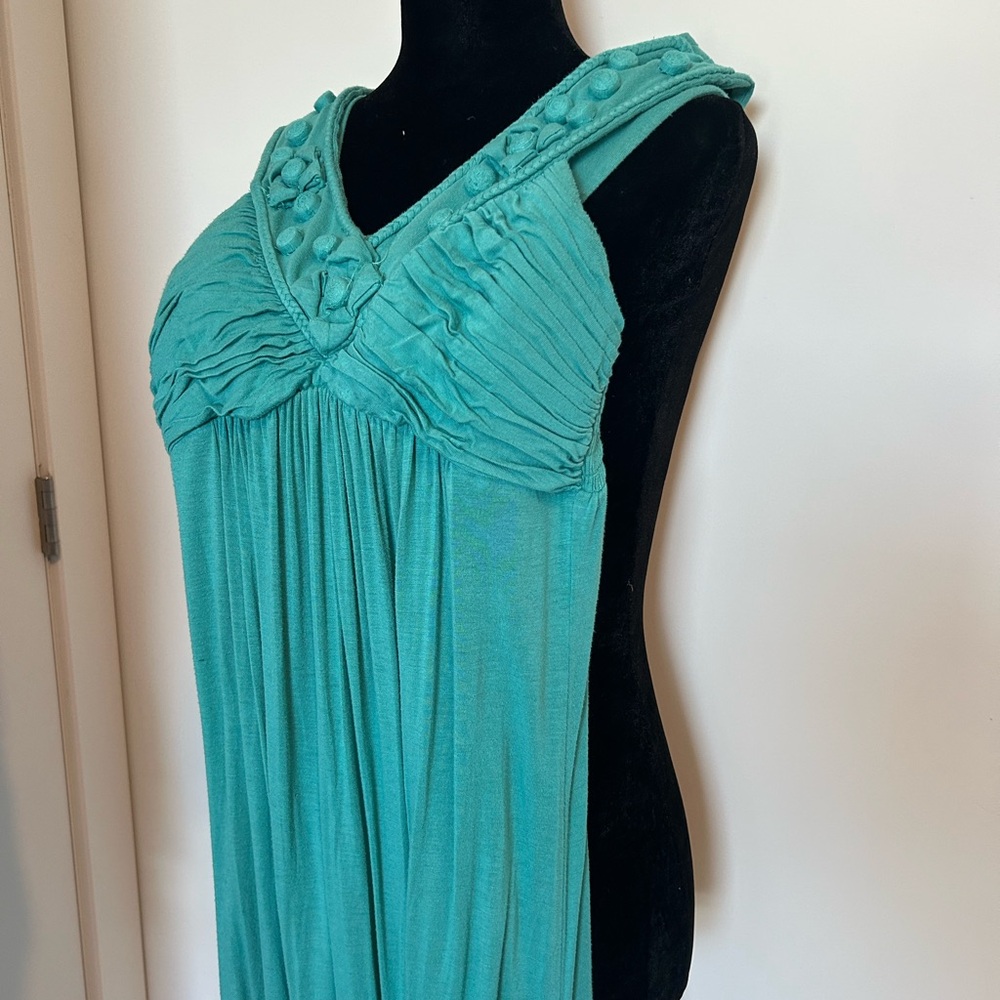 Elegant Teal Sleeveless Dress